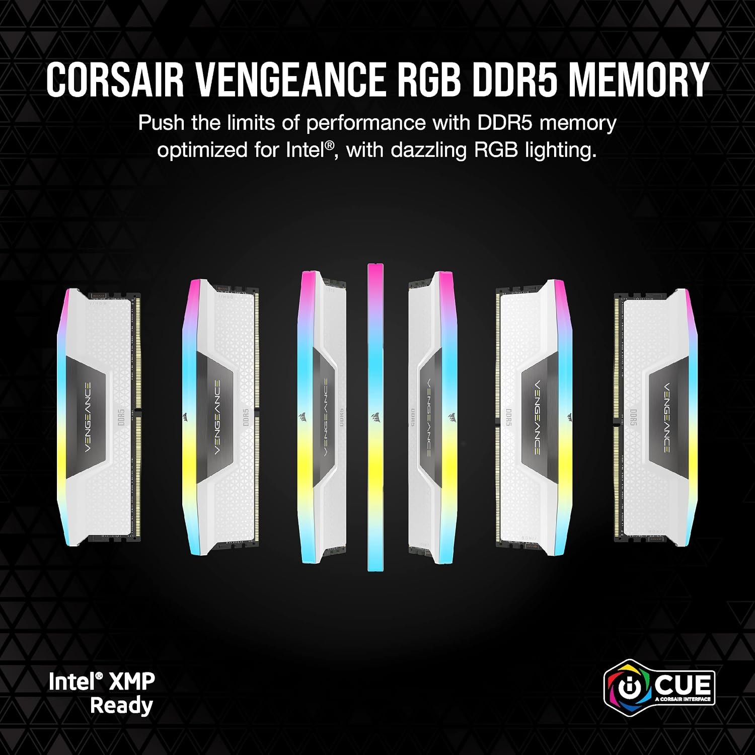 CORSAIR Vengeance RGB DDR5 RAM 32GB (2x16GB) 6000MHz CL36-44-44-96 1.35V Intel XMP 3.0 Desktop Computer Memory - White (CMH32GX5M2E6000C36W)